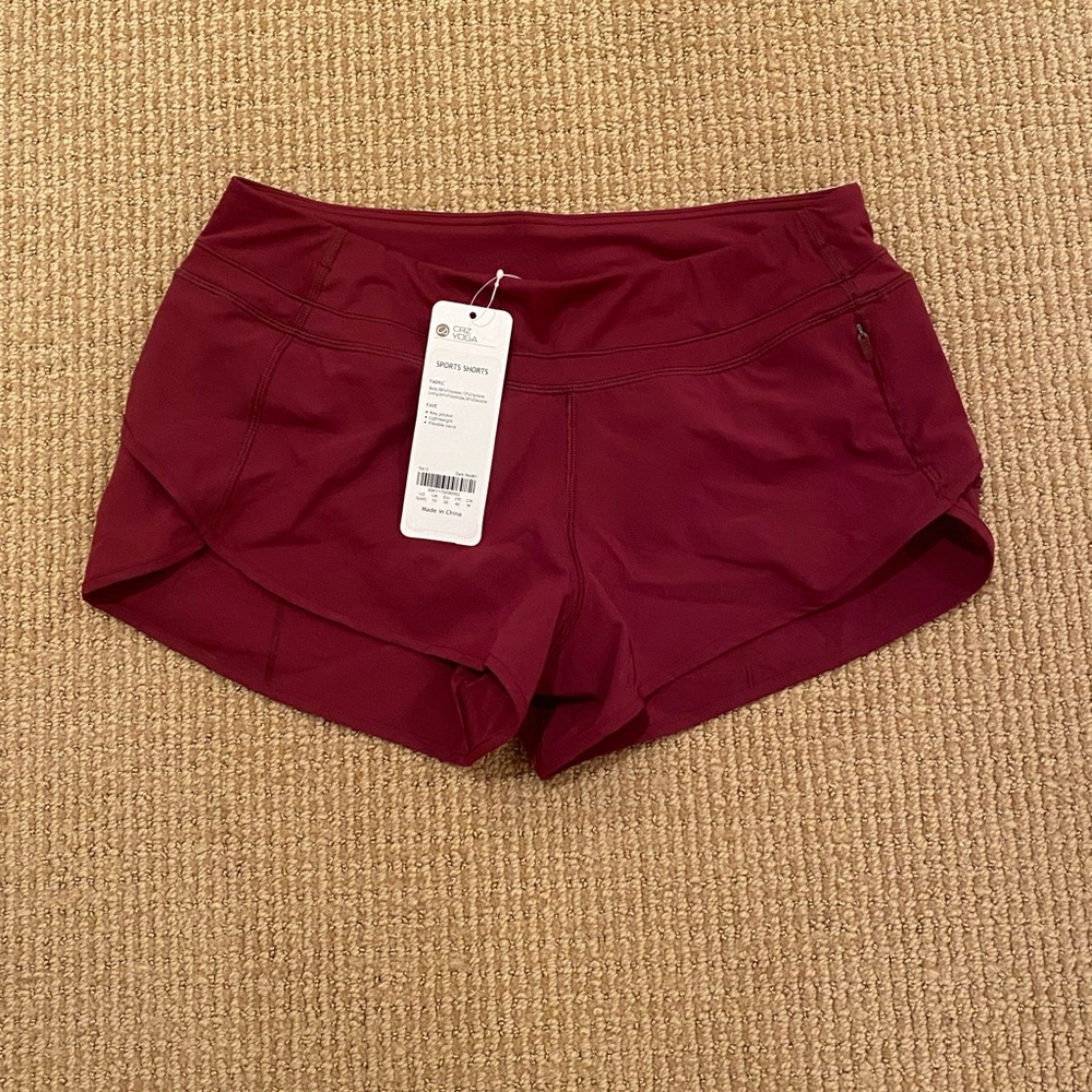 CRZ YOGA Maroon Shorts
